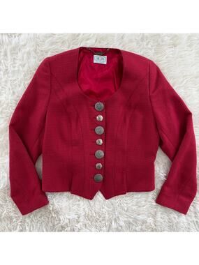 M&G Dark Red Trachten Blazer Vintage Style Austrian, US 10